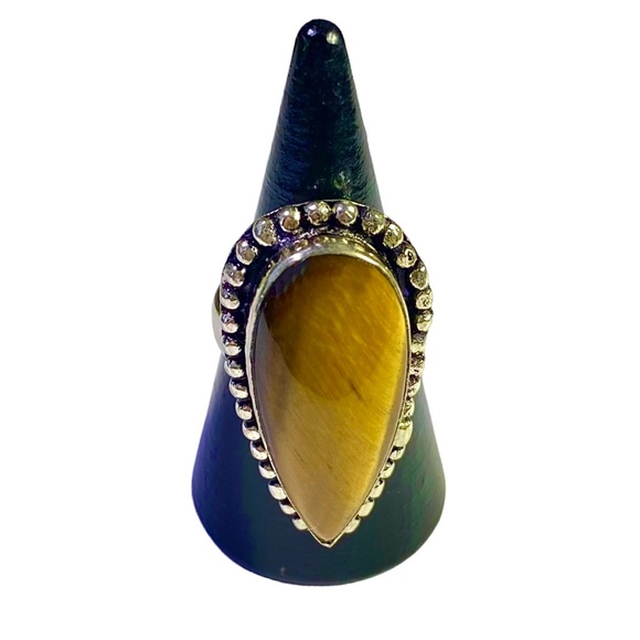 NWT Tiger's Eye Gemstone in a Handmade 925 Stamped Ring (6) - Picture 5 of 7